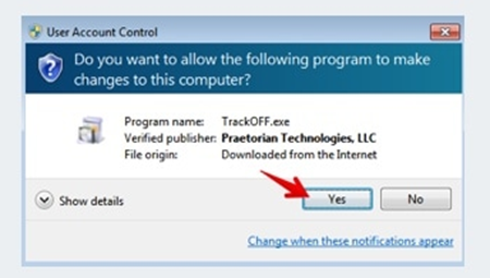 Click on Yes to continue installation